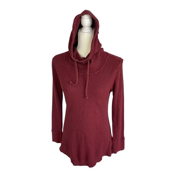 Patagonia Hooded Waffle Tunic Pullover Maroon Women's Size XS Athleisure Hiking - Picture 3 of 12
